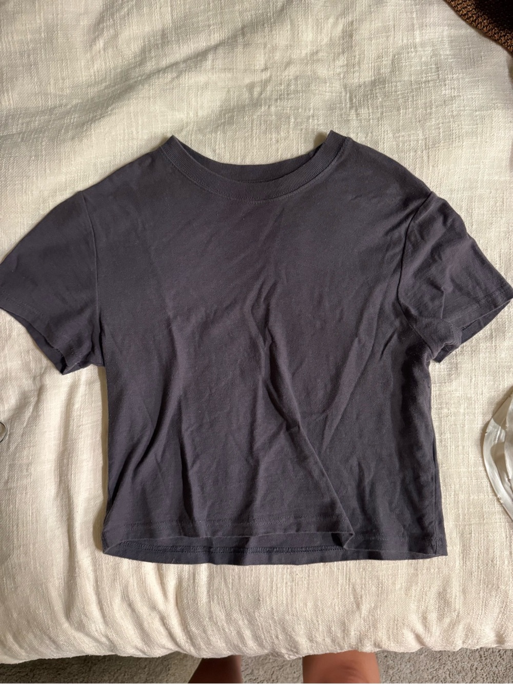 BDG Cropped Baby Tee in Charcoal Black